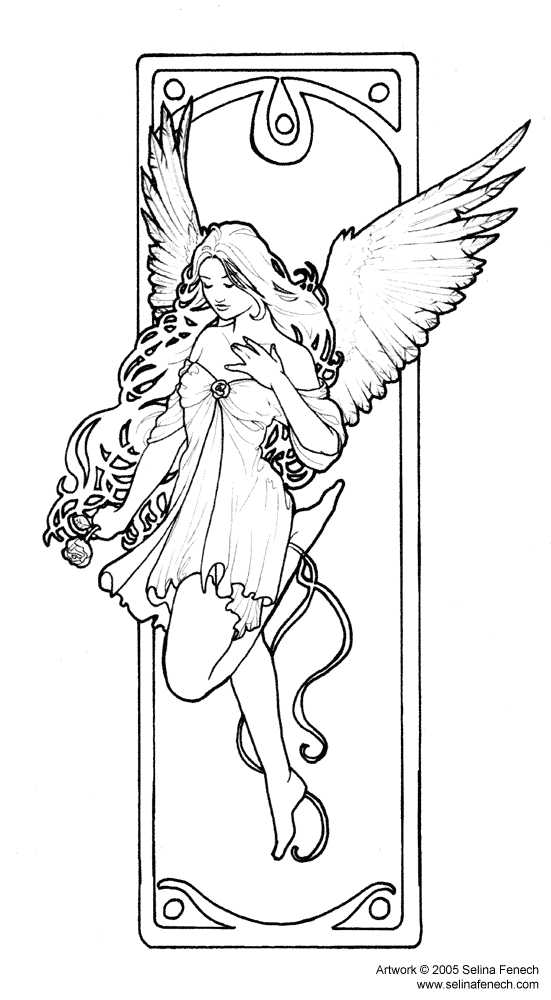 Elegant Fairy Coloring Page