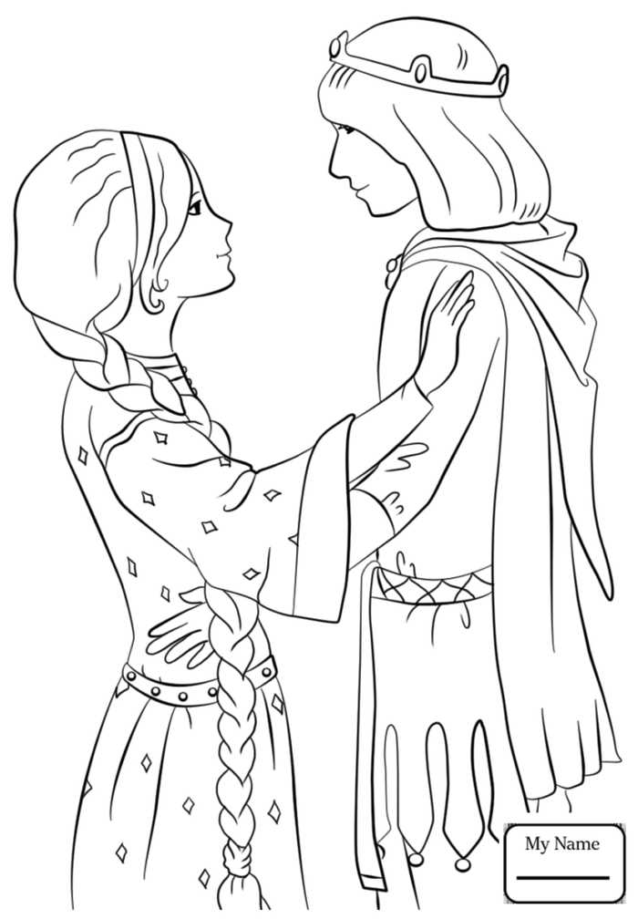 Fantasy Prince And Princess Coloring Page