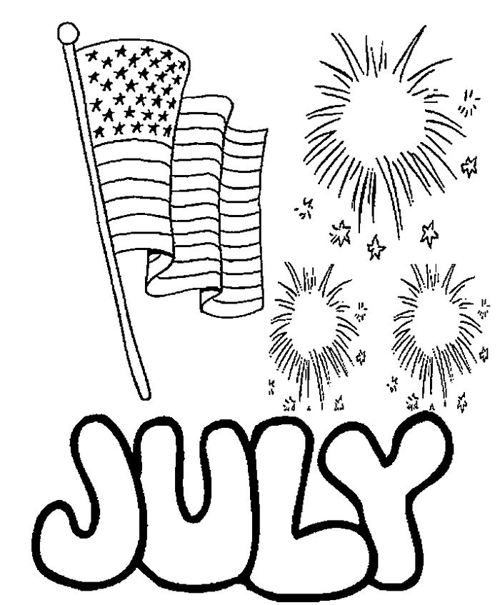 Fireworks For Fourth Of July Coloring Pages