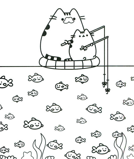 Fishing Kawaii Coloring Pages