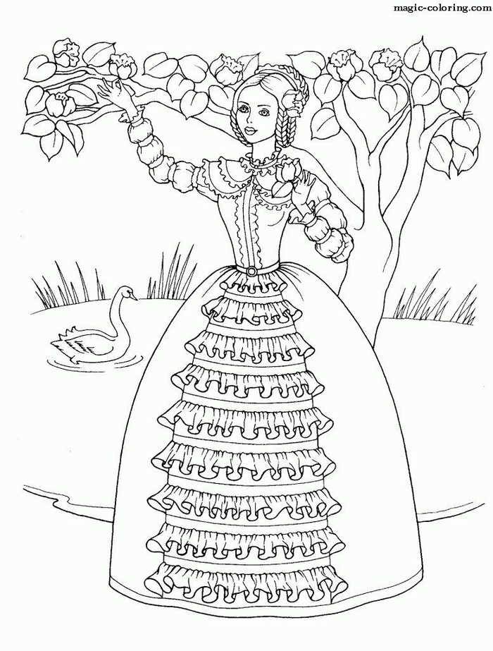 Formal Princess Coloring Page