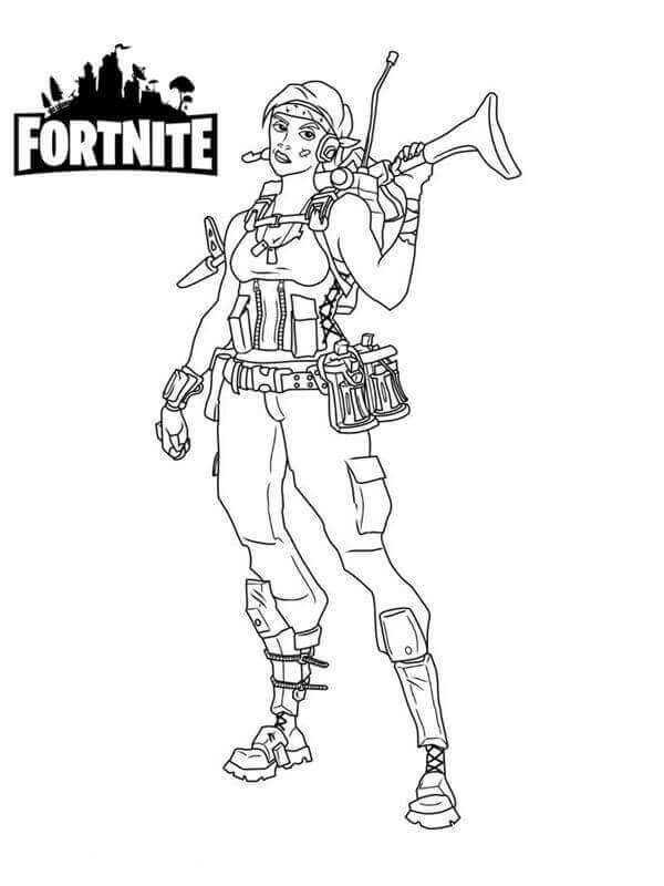 Fortnite Coloring Black And White Printable