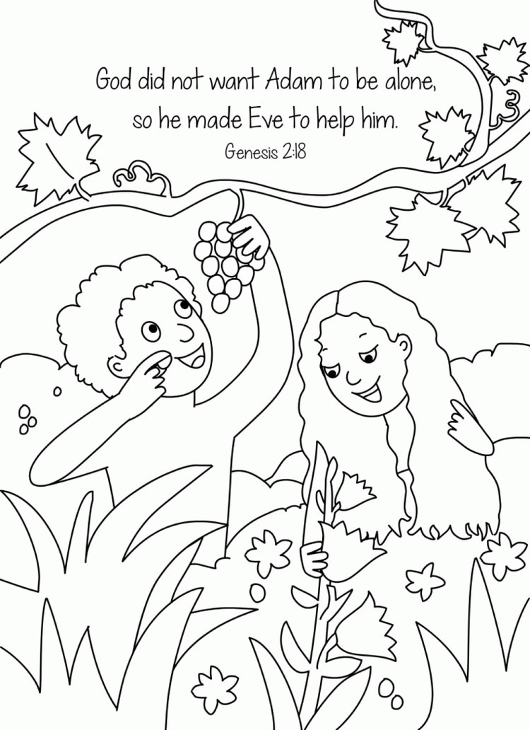 Free Adam And Eve Coloring Pages