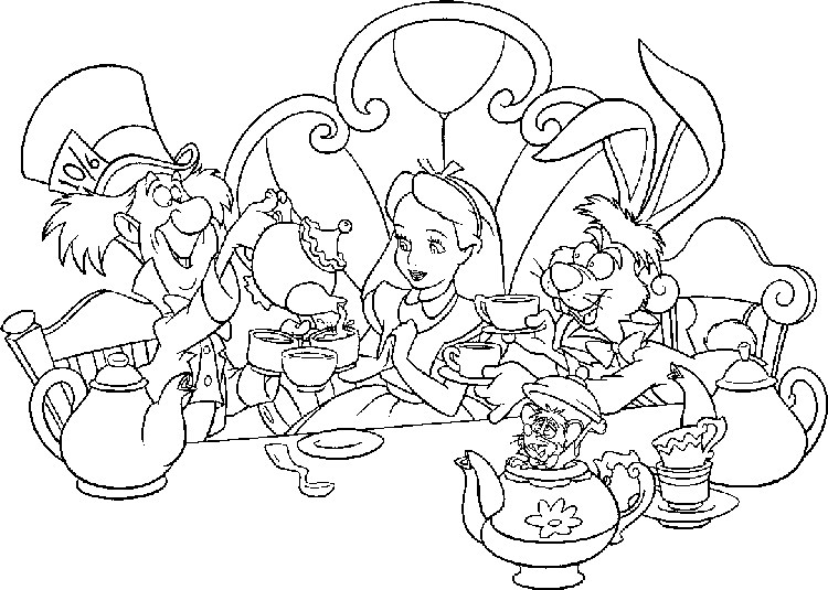 Free Alice In Wonderland Coloring Pages