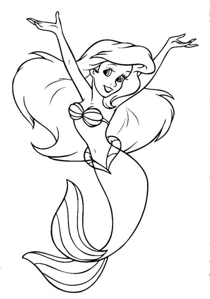 Free Ariel Coloring Page Printables