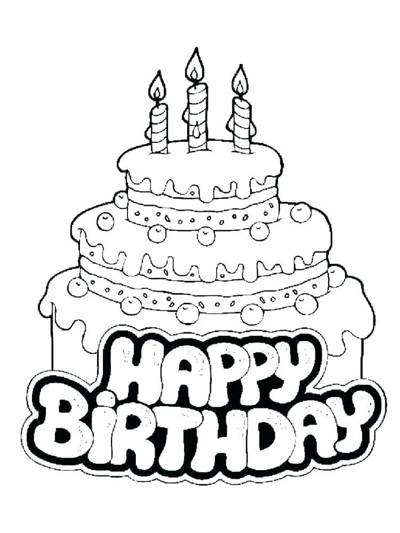 Free Birthday Cake Coloring Page