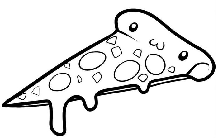 Free Coloring Pages Cheese Pizza Slice