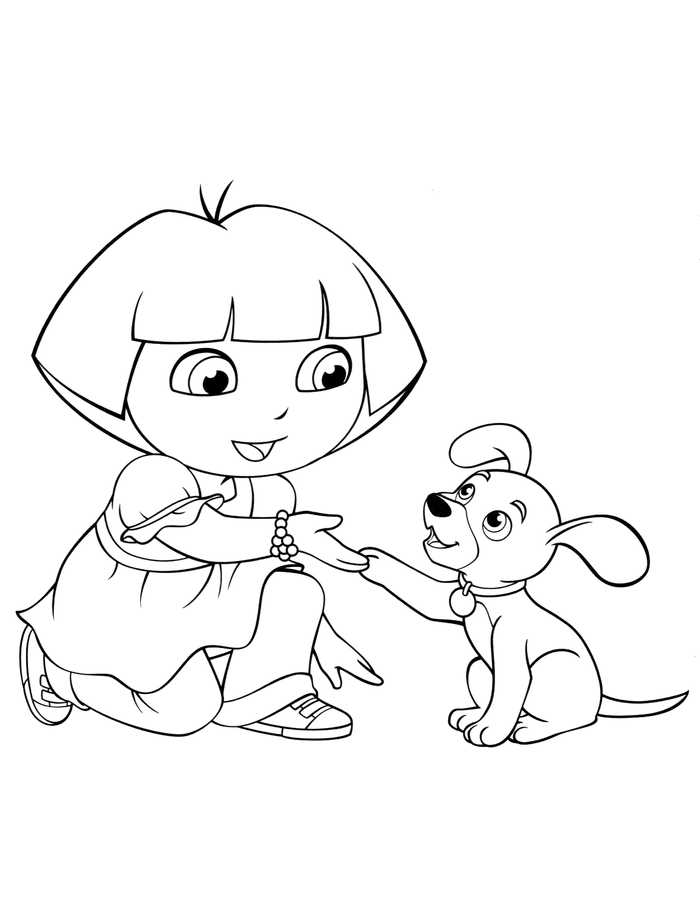 Free Dora Dog Coloring Pages