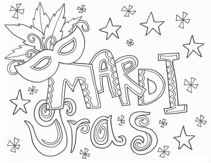 Free Mardi Gras Coloring Pages Printable