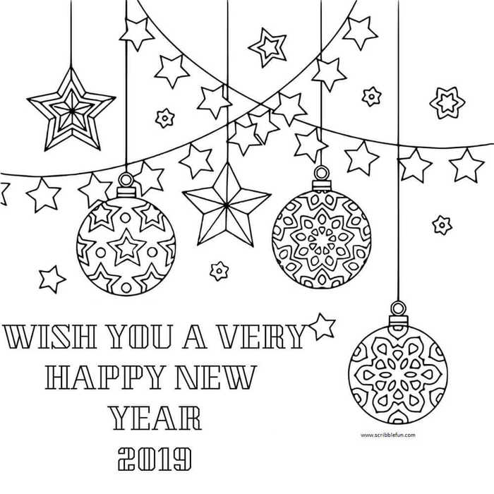 Free Printable New Year Coloring Pages