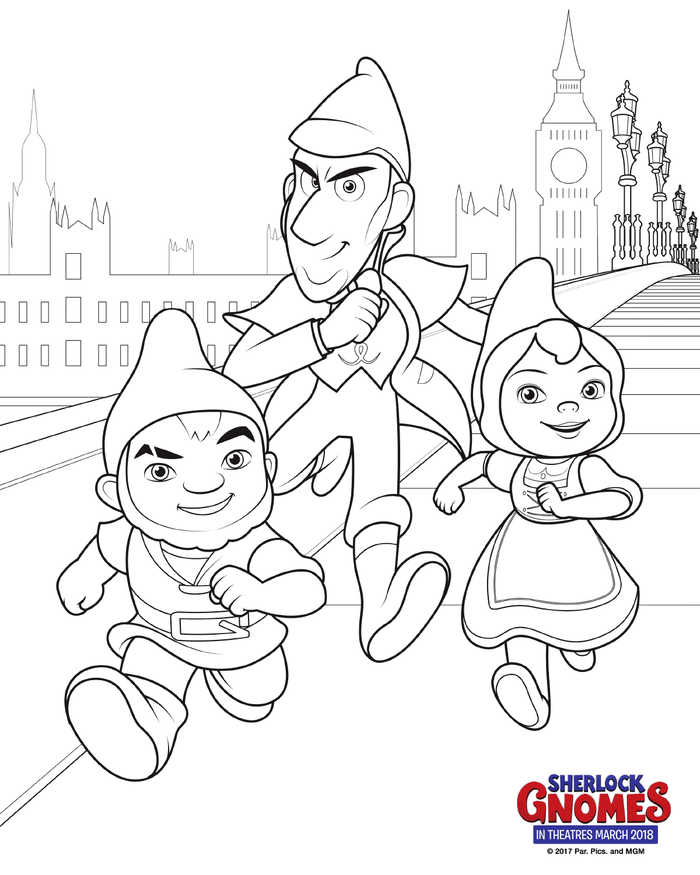 Free Printable Sherlock Gnomes Coloring Pages