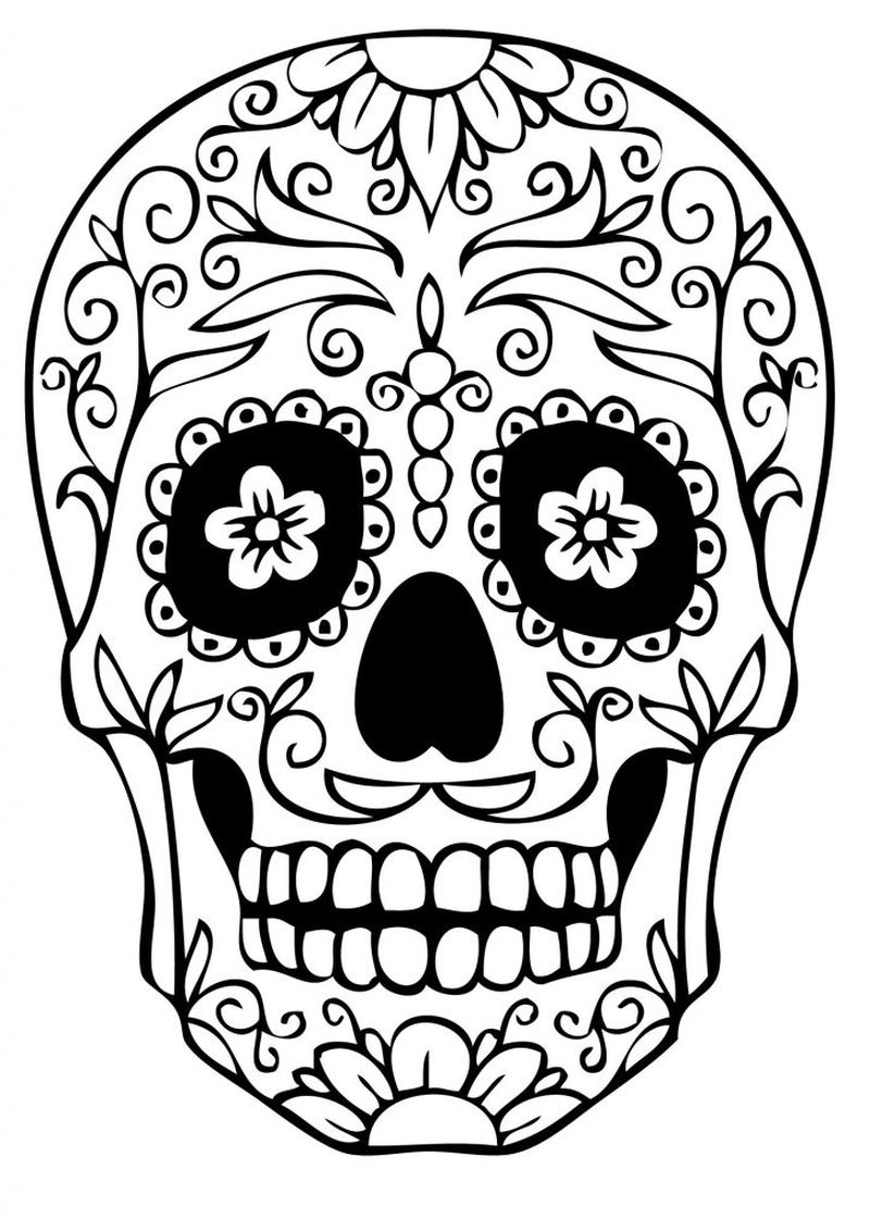 Free Printable Sugar Skull Coloring Pages