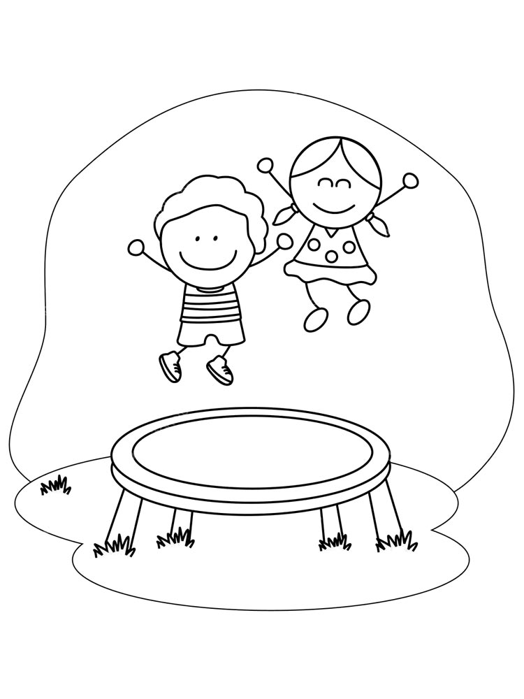 free printable trampolining coloring pages