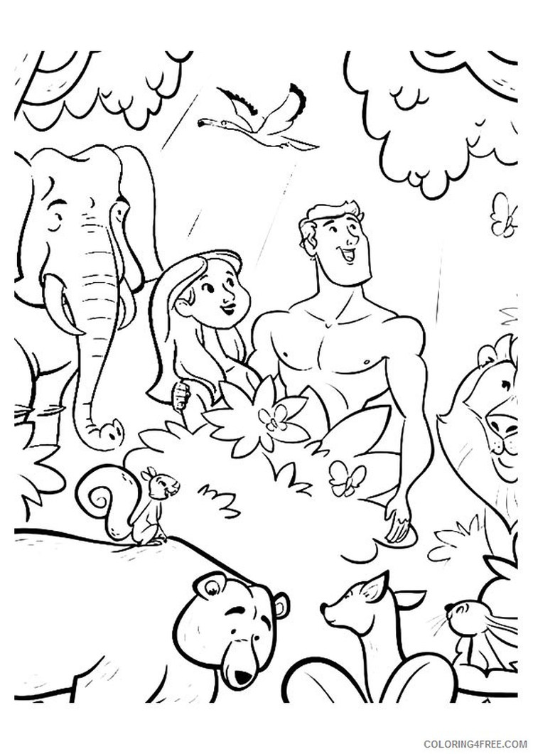 Full Page Coloring Pages Of Adam And Eve