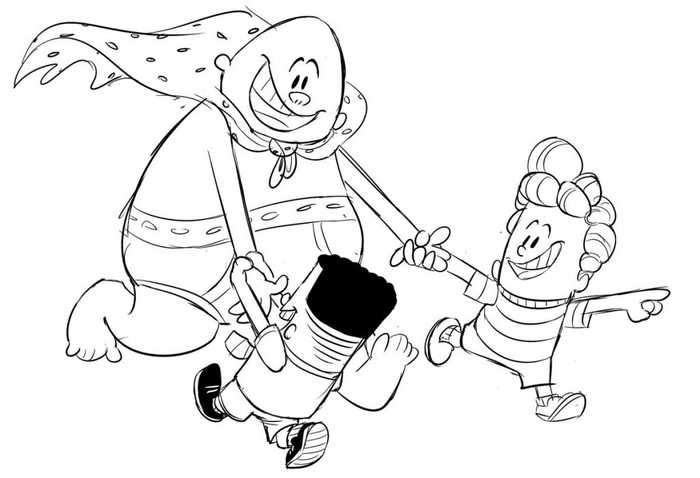 Fun Captain Underpants Sketch To Color