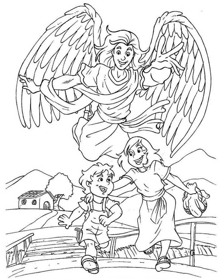 Fun Guardian Angel Coloring Page