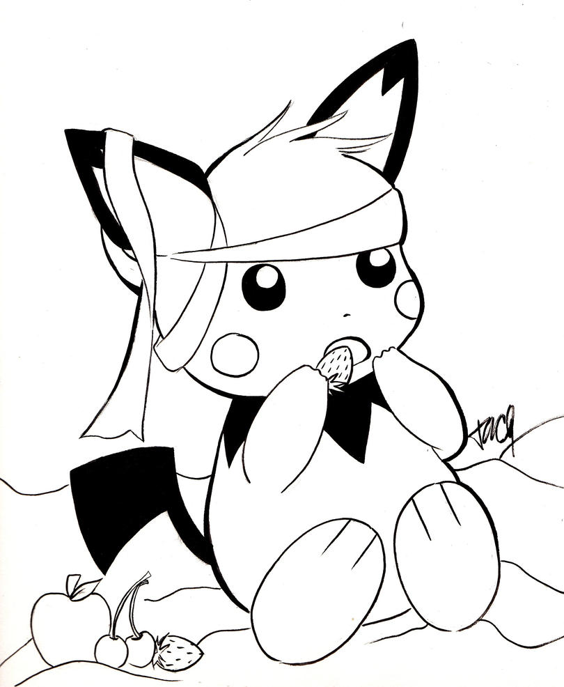 funny pichu coloring pages