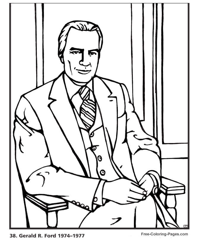 Gerald Ford Presidents Day Coloring Pages