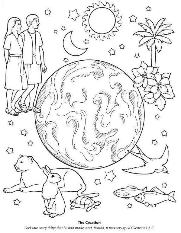 Gods Creation Sunday School Colouring Pages