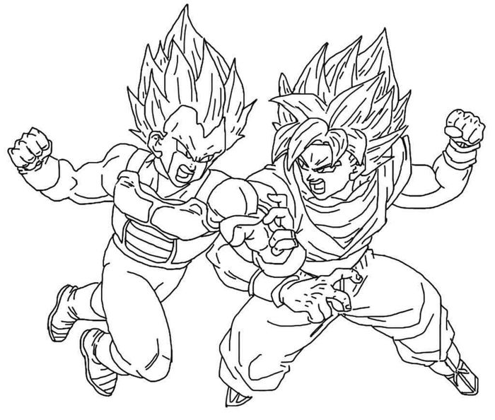 Goku Vs Vegeta Coloring Pages