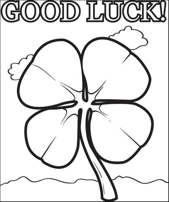 Good Luck Shamrock Coloring Page