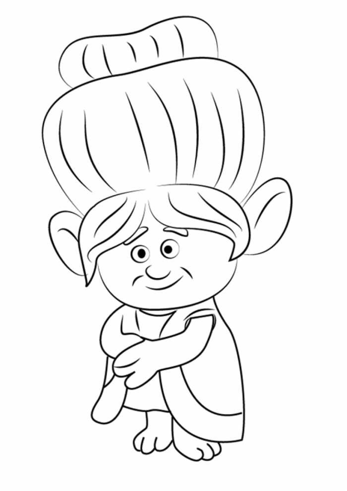 Grandma Rosiepuff Trolls Coloring Page