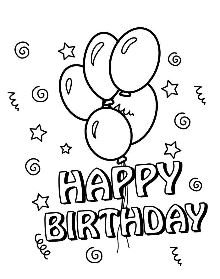 Happy Birthday Coloring Card