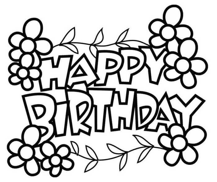 Happy Birthday Coloring Pages