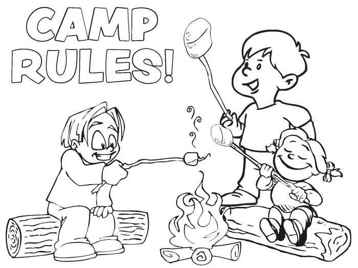 Happy Camper Coloring Sheets