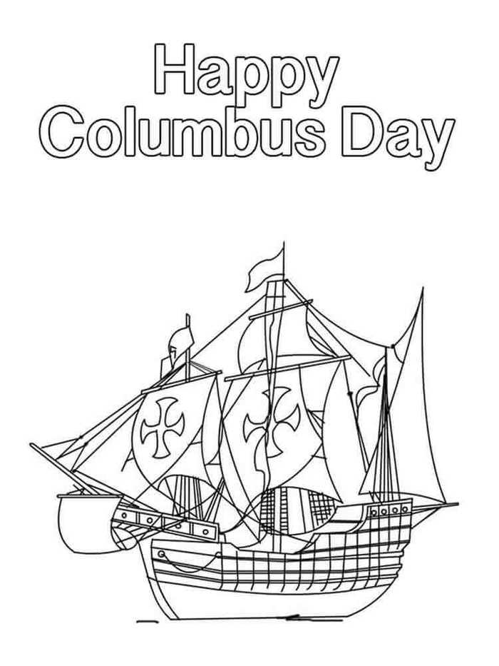 Happy Columbus Day Coloring Pages