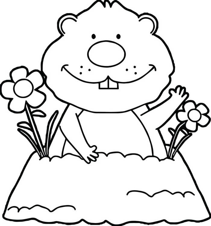 Happy Groundhog Day Coloring Pages