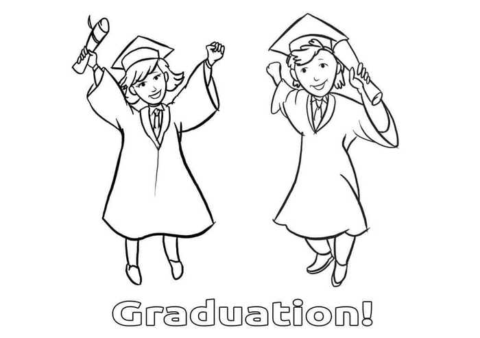 Happy Kindergarten Graduation Day Coloring Page