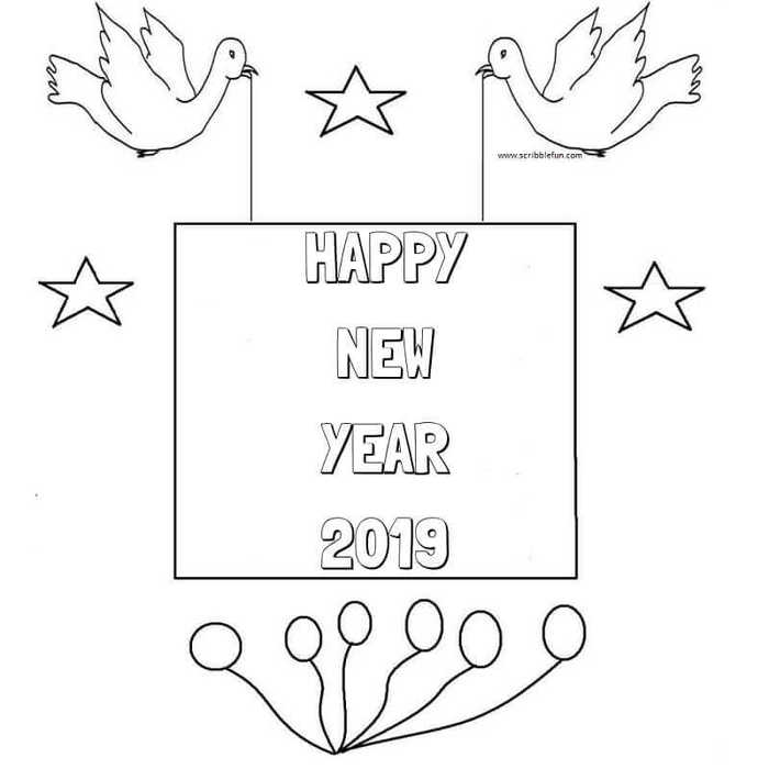 Happy New Year Pictures To Color