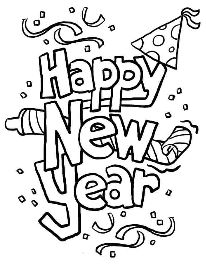 Happy New Year Coloring Pages