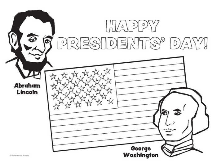 Happy Presidents Day Coloring Page