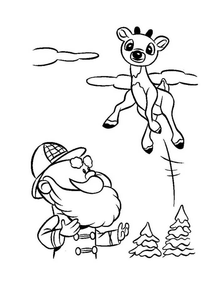 Happy Rudolph Coloring Pages