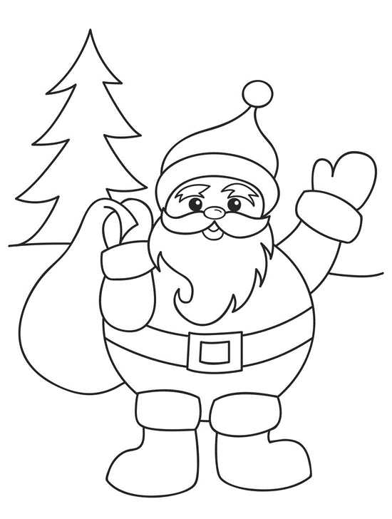 Happy Santa Coloring Page For Preschoolers