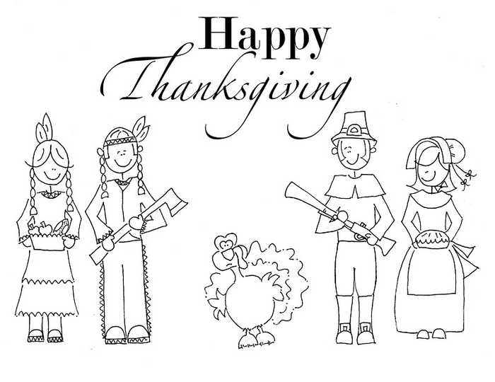 Happy Thanksgiving Coloring Page