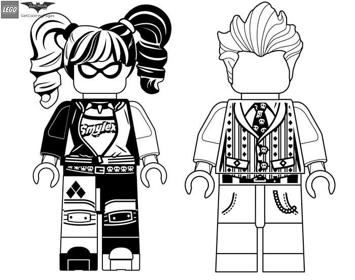 Harley And Joker Lego Batman Coloring Page