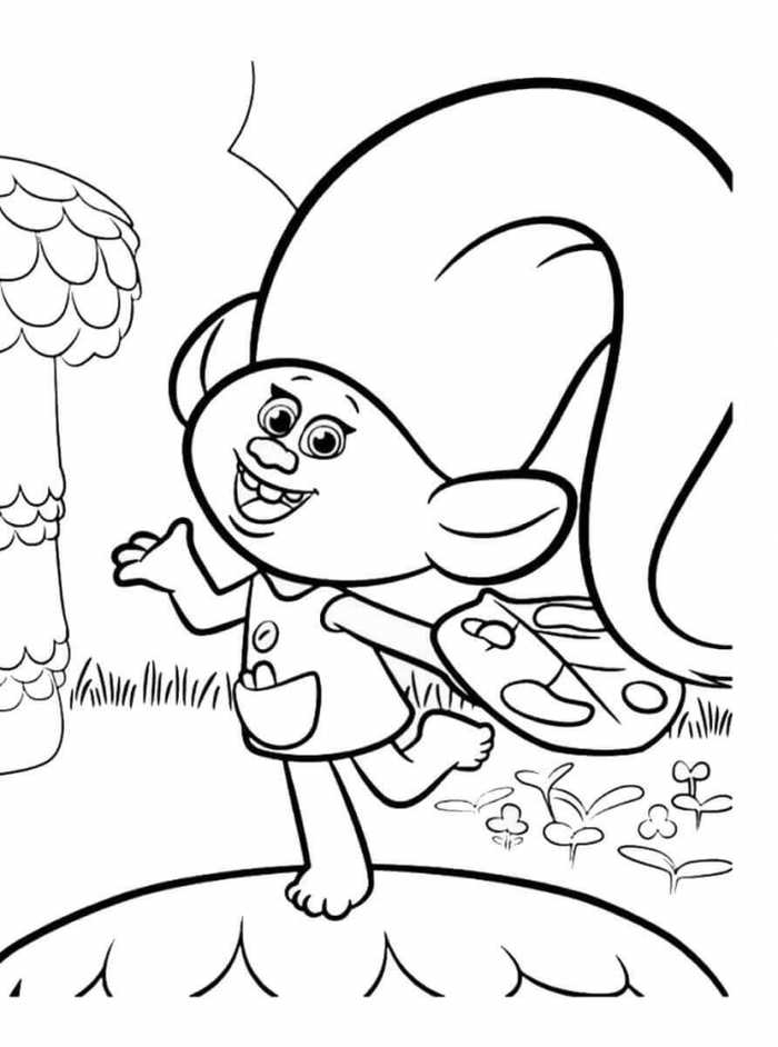 Harper Trolls Coloring Page