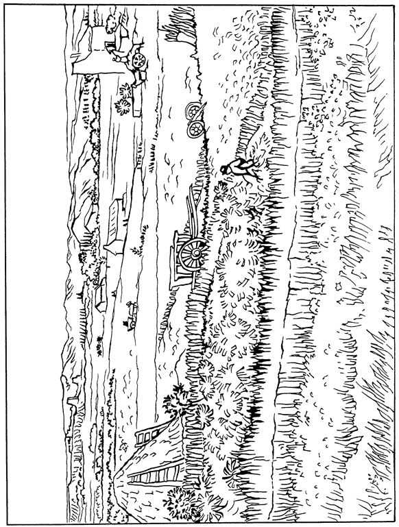 Harvest At La Crau Van Gogh Coloring Pages