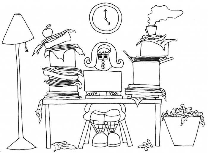 Heavy Computer Workload Coloring Page