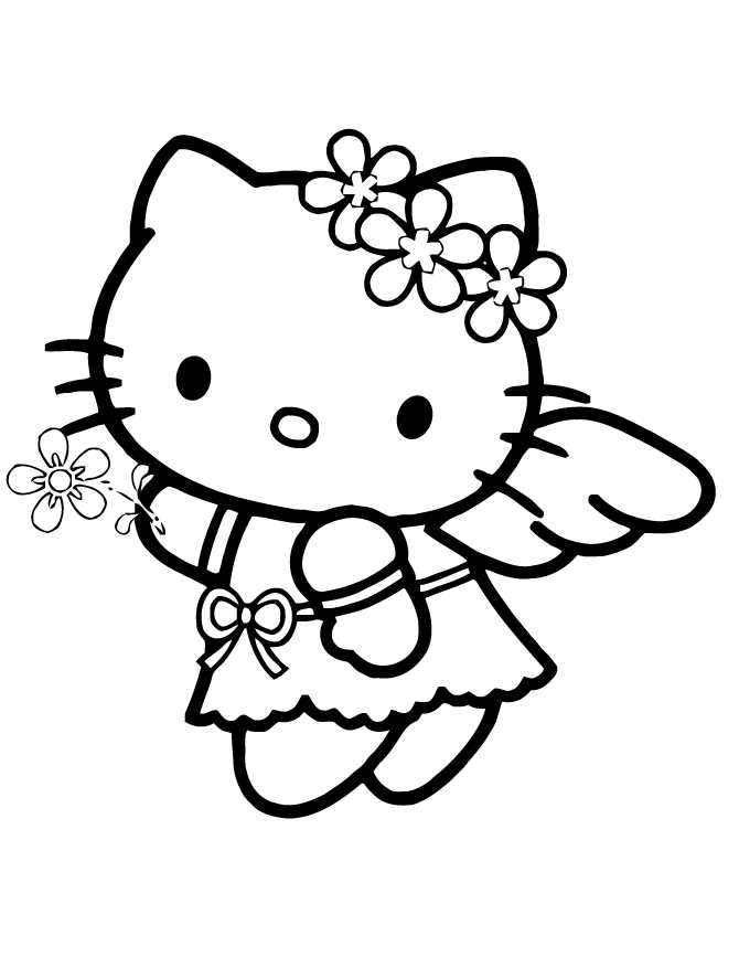 Hello Kitty Angel Coloring Page