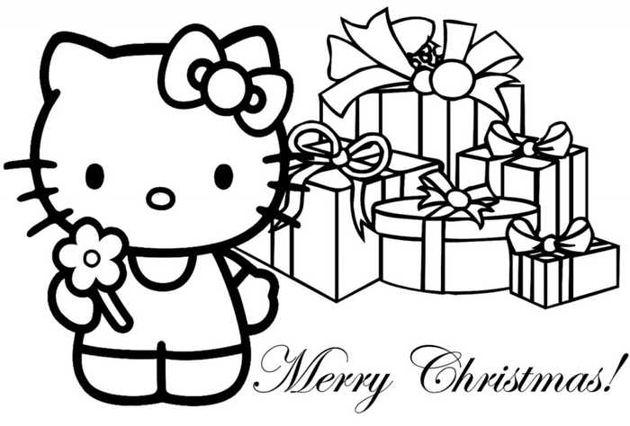 Hello Kitty Gifts Coloring Page