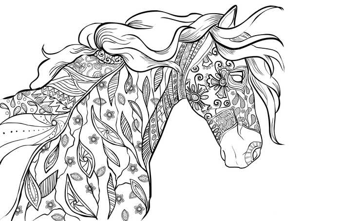 Horse Page For Adults To Color