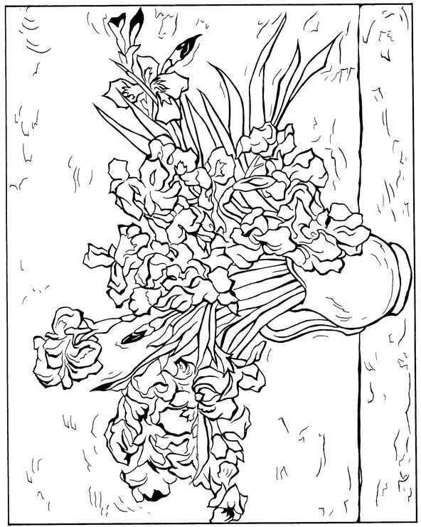 Iris Van Gogh Coloring Pages