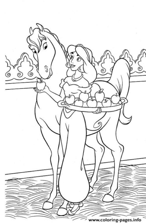 Jasmine And Midnight Disney Sb Coloring Pages Printable