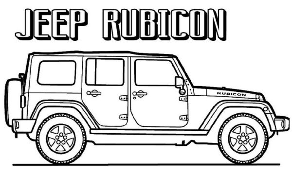 Jeep Rubicon Coloring Page