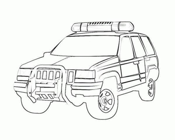 Jeep police car coloring pages