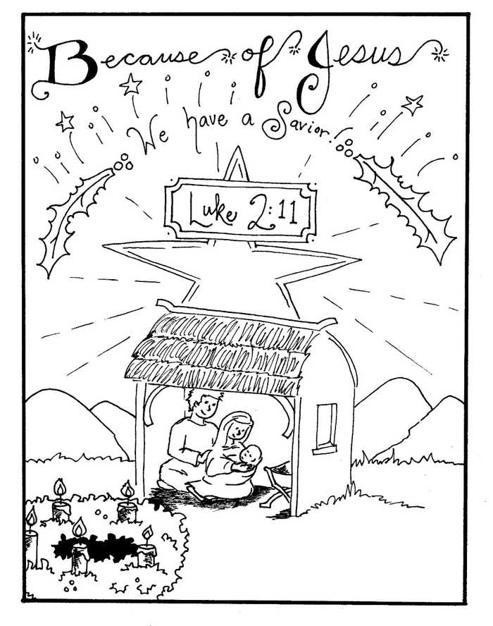 Jesus Is Savior Nativity Coloring Pages